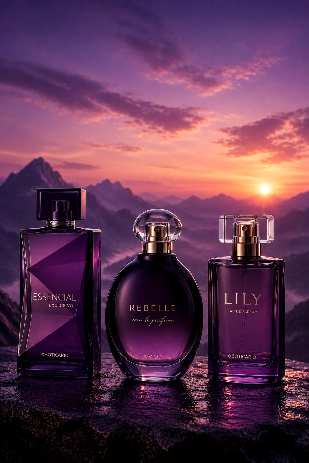 Perfumes em destaque com visual premium
